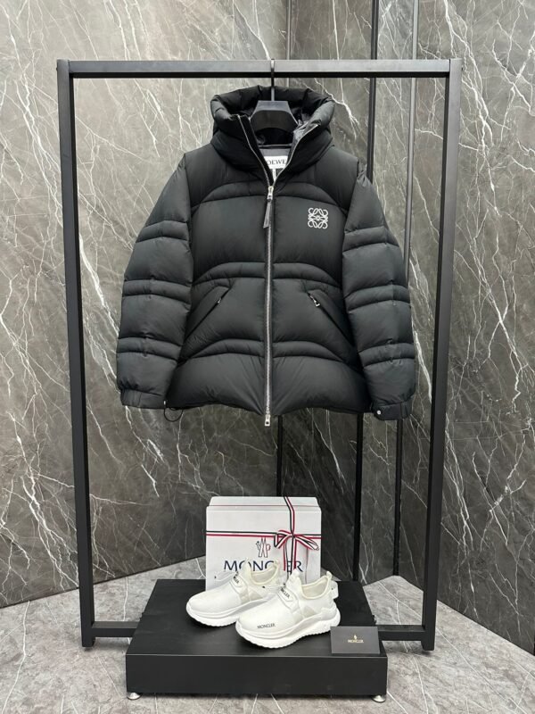 Loewe embroidered black down jacket