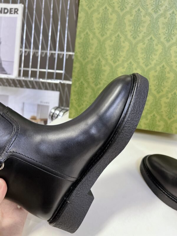 GUCCI Autumn/Winter Runway-Style Equestrian Boots, Made of Cowhide, Heel 3.5cm, Boot Opening 39cm, Shaft 37cm