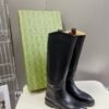 GUCCI Autumn/Winter Runway-Style Equestrian Boots, Made of Cowhide, Heel 3.5cm, Boot Opening 39cm, Shaft 37cm