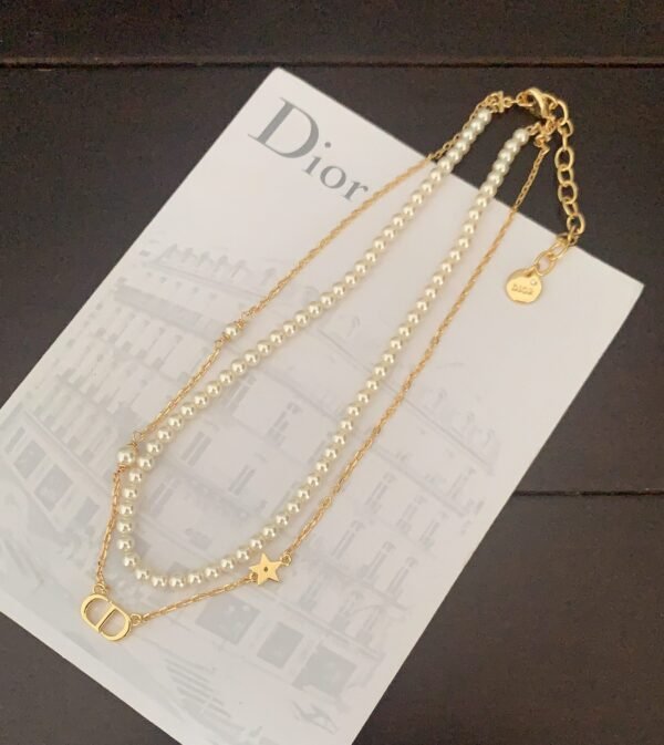 DIOR double pearl necklace Premium