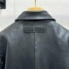 miumiu Autumn and winter new cowhide jacket coat mid-length cowhide jacket Premium quality clothing