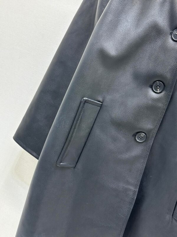 miumiu Autumn and winter new cowhide jacket coat mid-length cowhide jacket Premium quality clothing