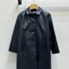 miumiu Autumn and winter new cowhide jacket coat mid-length cowhide jacket Premium quality clothing
