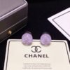 Chanel Purple Crystal Micro Diamond Earrings Premium