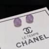 Chanel Purple Crystal Micro Diamond Earrings Premium