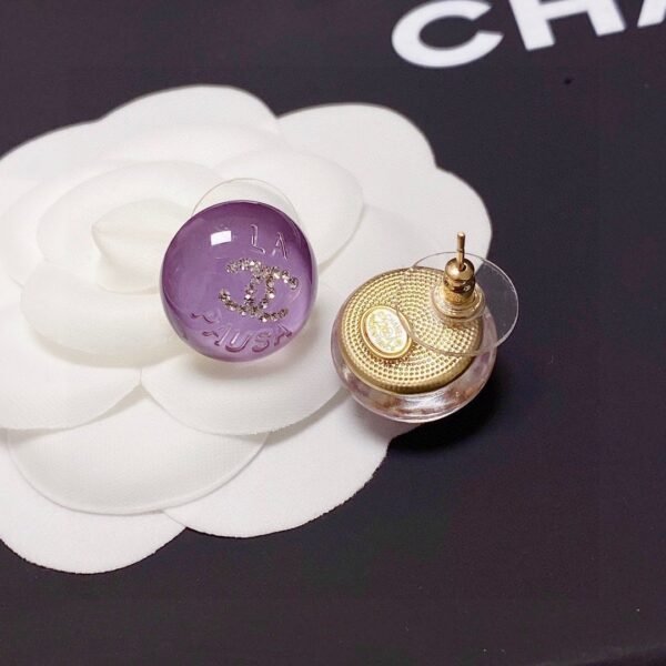 Chanel Purple Crystal Micro Diamond Earrings Premium