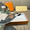 Louis Vuitton new color checkerboard original 1:1 leather + cowhide edge