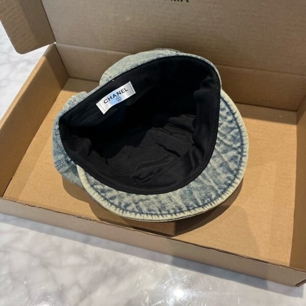 Chanel Denim Duck Tongue Artist hat 57cm