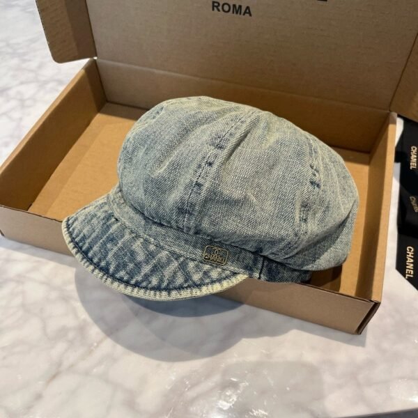 Chanel Denim Duck Tongue Artist hat 57cm