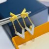 Louis Vuitton Classic V Half Diamond Two-tone Earrings Premium 1:1