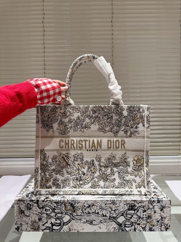 Dior book tote embroidered shopping bag, three 36cm