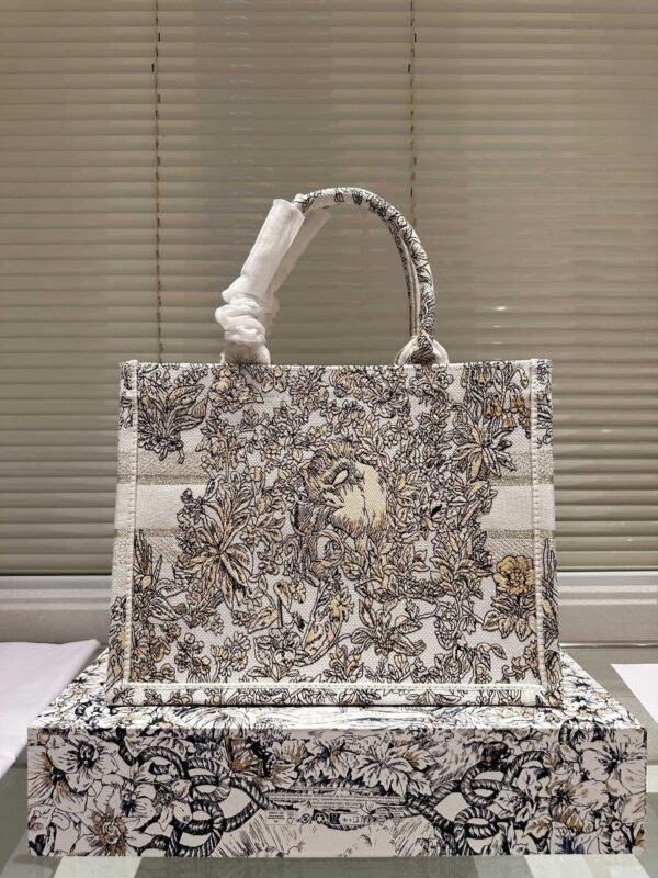 Dior book tote embroidered shopping bag, three 36cm