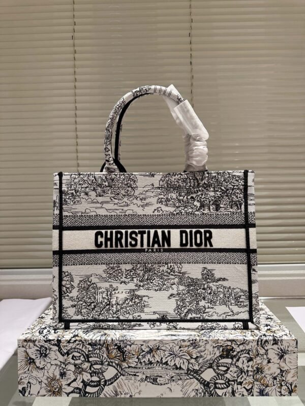 Dior book tote embroidered shopping bag, three 36cm