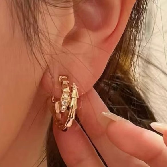 Bulgari Earrings New Serpenti Series Premium Edition 1:1 S925 Silver