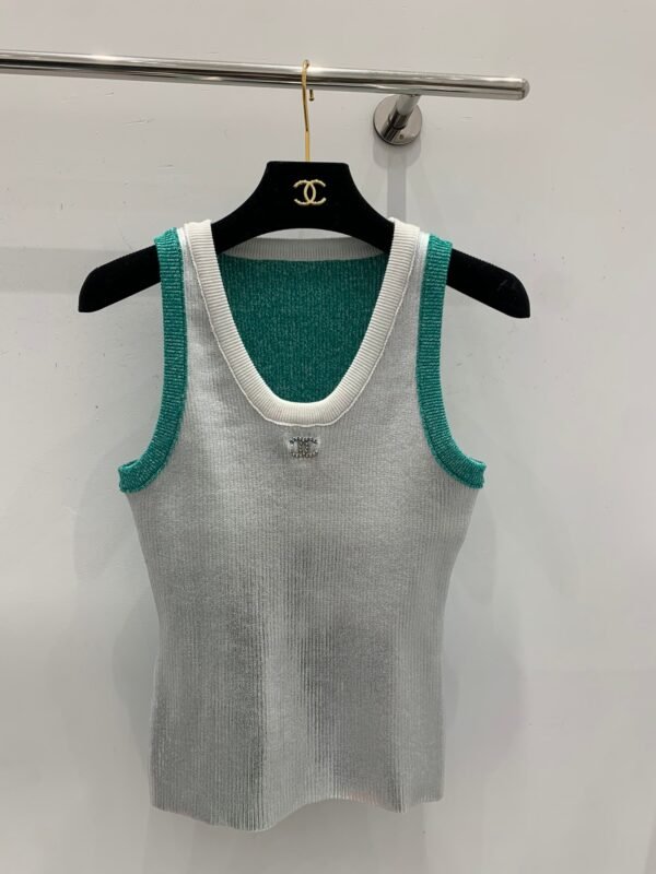 Chanel 2025 Early Spring Series 1:1 High-end Vest Contrast Color Blocking Craft
