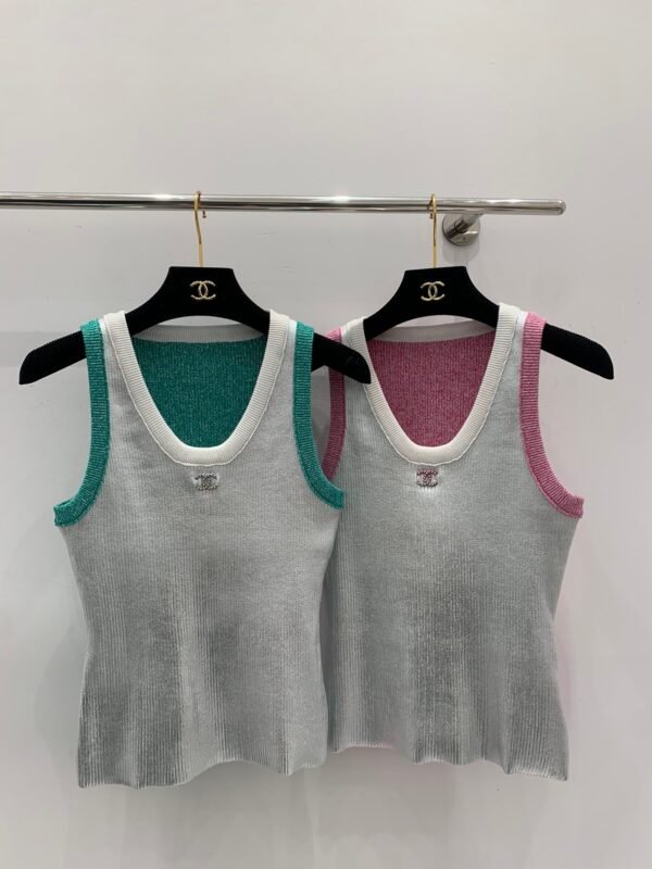 Chanel 2025 Early Spring Series 1:1 High-end Vest Contrast Color Blocking Craft
