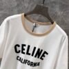Celine 2025 early spring new letter flocking print round neck short sleeve T-shirt