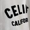Celine 2025 early spring new letter flocking print round neck short sleeve T-shirt