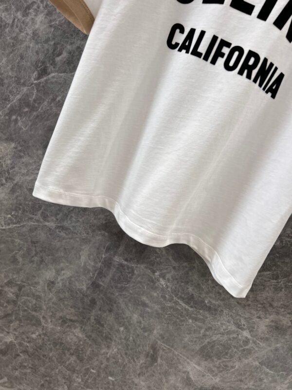 Celine 2025 early spring new letter flocking print round neck short sleeve T-shirt