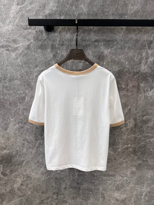 Celine 2025 early spring new letter flocking print round neck short sleeve T-shirt