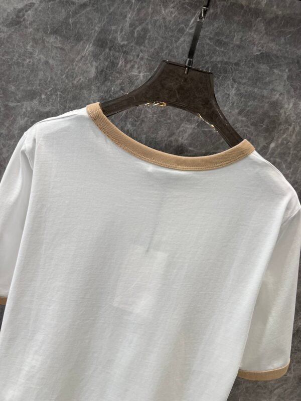 Celine 2025 early spring new letter flocking print round neck short sleeve T-shirt