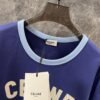 Celine 2025 early spring new letter flocking print round neck short sleeve T-shirt
