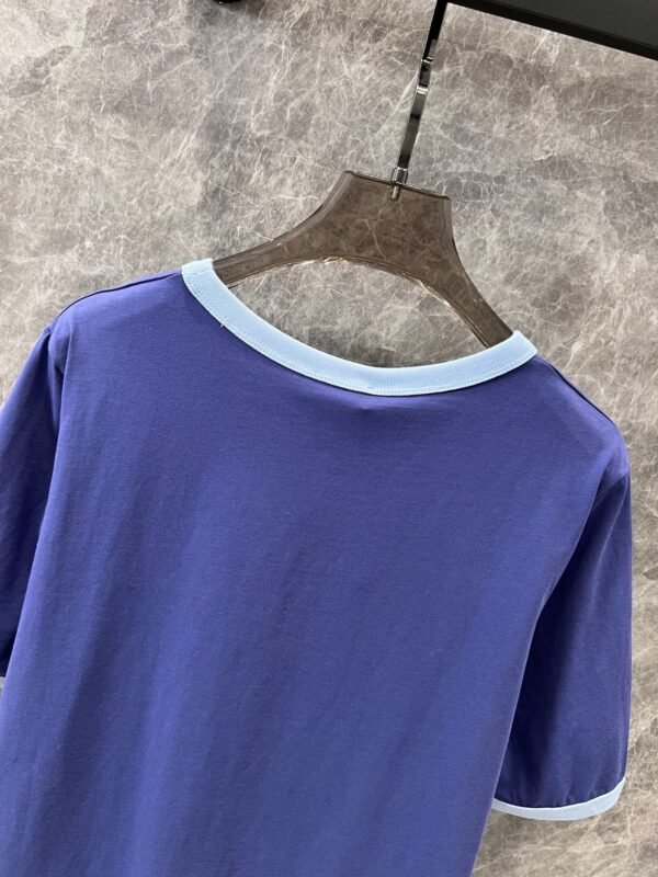 Celine 2025 early spring new letter flocking print round neck short sleeve T-shirt
