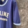 Celine 2025 early spring new letter flocking print round neck short sleeve T-shirt