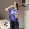 Celine 2025 early spring new letter flocking print round neck short sleeve T-shirt