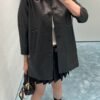 miumiu Autumn and winter new cowhide jacket coat mid-length cowhide jacket Premium quality clothing