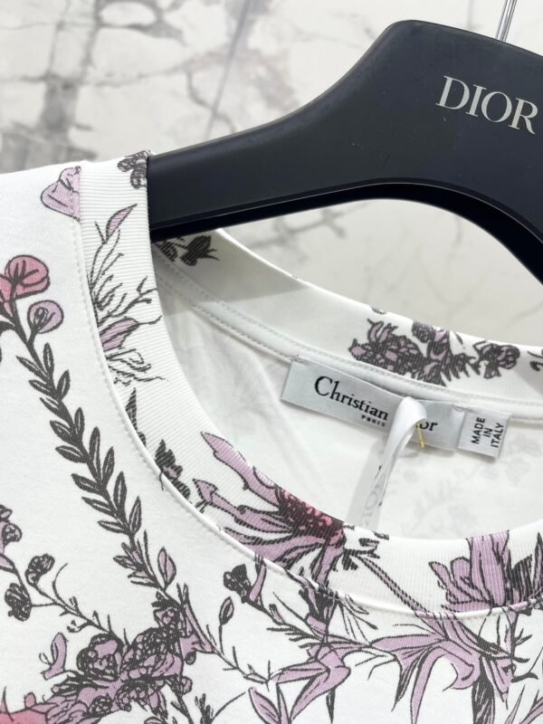 DIOR 2025 early spring new forest print 100% cotton round neck T-shirt