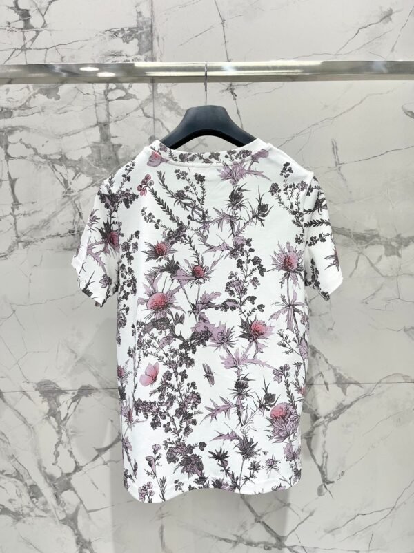 DIOR 2025 early spring new forest print 100% cotton round neck T-shirt