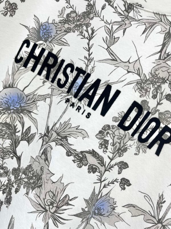 DIOR 2025 early spring new forest print 100% cotton round neck T-shirt