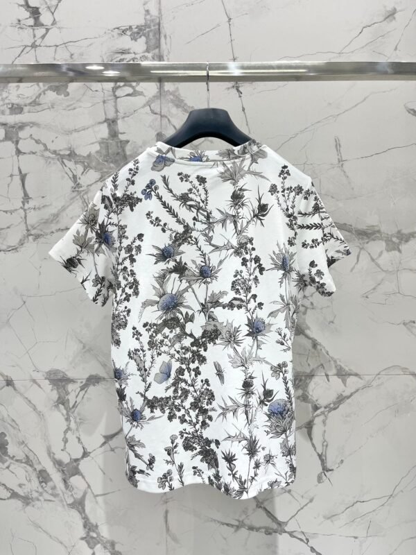 DIOR 2025 early spring new forest print 100% cotton round neck T-shirt