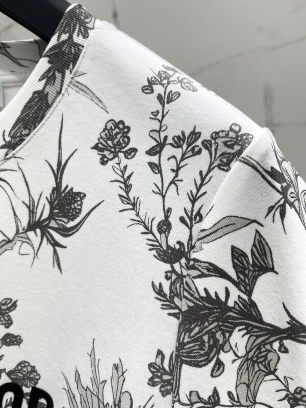 DIOR 2025 early spring new forest print 100% cotton round neck T-shirt
