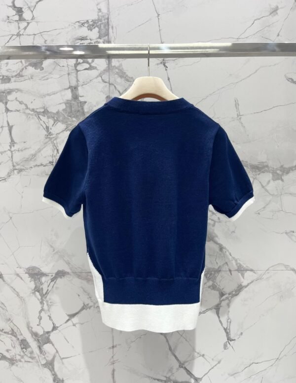 miumiu Early Spring Series Two-piece Contrast Color Knitted Short Sleeve