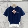 miumiu Early Spring Series Two-piece Contrast Color Knitted Short Sleeve
