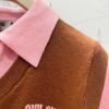 miumiu Early Spring Series Two-piece Contrast Color Knitted Short Sleeve