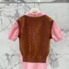 miumiu Early Spring Series Two-piece Contrast Color Knitted Short Sleeve