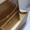 YSL original 1:1 small square bag brown cowhide with cotton linen ·20cm