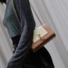 YSL original 1:1 small square bag brown cowhide with cotton linen ·20cm