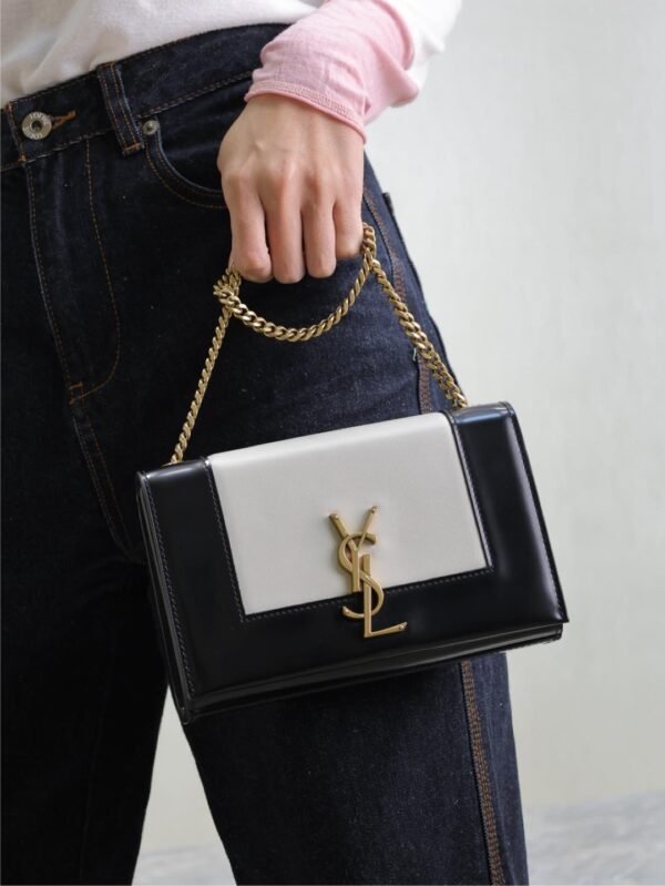 YSL original 1:1 small square package black and white 20cm
