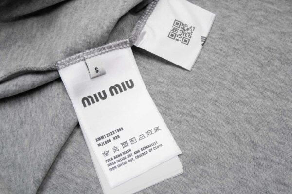 Miumiu New Series Applique Embroidery Round Neck Short Sleeve T-shirt