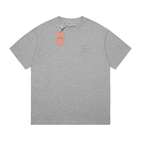 Miumiu New Series Applique Embroidery Round Neck Short Sleeve T-shirt