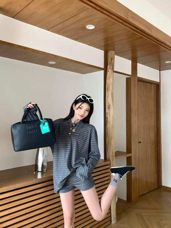 miumiu striped T-shirt set.