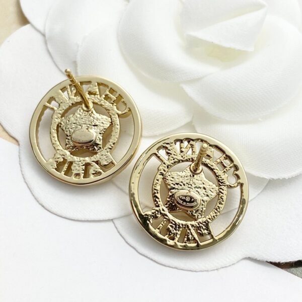 Chanel Pink Diamond Star Ferris Wheel Round Earrings