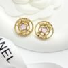 Chanel Pink Diamond Star Ferris Wheel Round Earrings