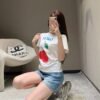GUCCI 2025 Spring/Summer New Cherry Print Short Sleeve T-Shirt Premium Edition