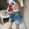 GUCCI 2025 Spring/Summer New Cherry Print Short Sleeve T-Shirt Premium Edition