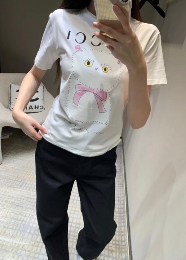 GUCCI 2025 Spring/Summer New Cherry Print Short Sleeve T-Shirt Premium Edition